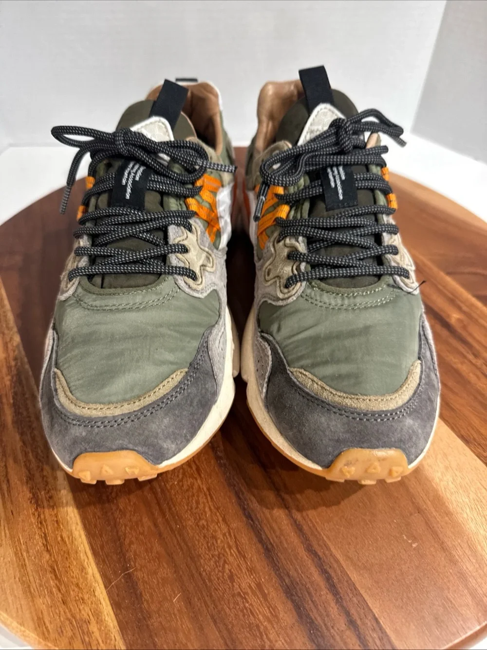 Flower Mountain Men’s Size 9 Sneakers Yamano 3 Trail Shoes Olive Orange Gray